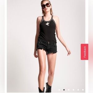 One teaspoon WORN BLACK BONITAS LOW WAIST DENIM SHORT 28